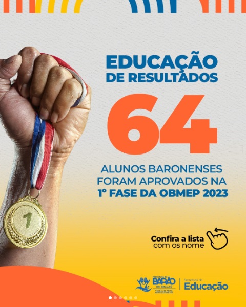 Barão de Grajaú: 64 alunos avançam para a 2ª fase da OBMEP após sucesso na 1ª etapa
