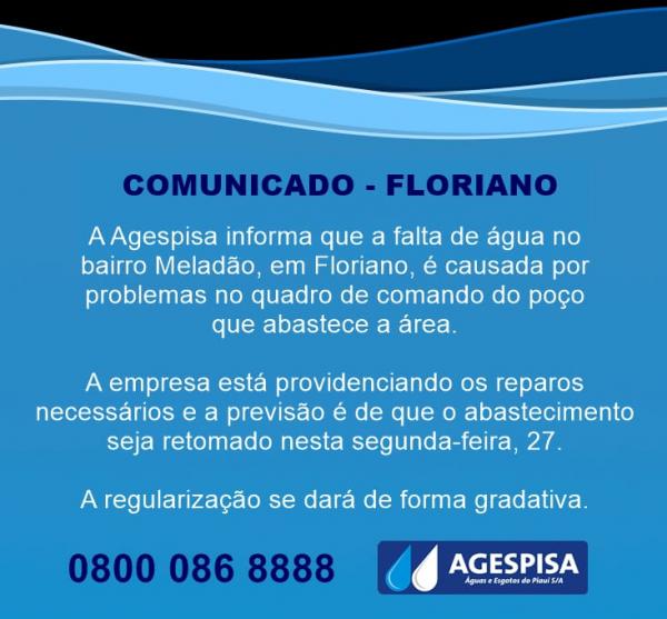 Agespisa realiza reparos para restabelecer abastecimento no bairro Meladão