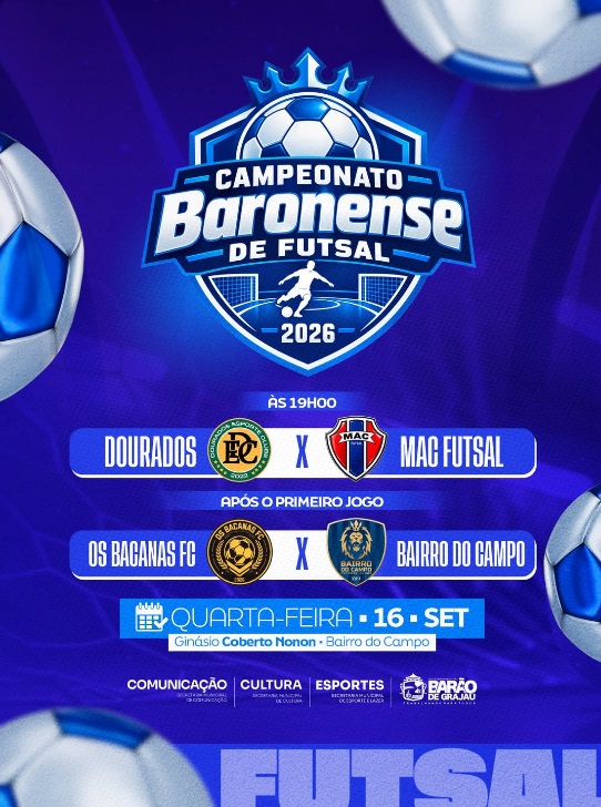 Campeonato Baronense de Futsal tem rodada nesta quarta-feira (16)