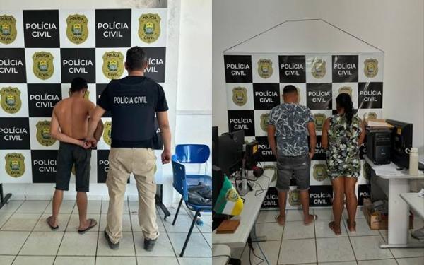 Tio, padrasto e m&atilde;e de adolescente de 13 anos s&atilde;o presos pelo crime de estupro de vulner&aacute;vel.(Imagem:Pol&iacute;cia Civil do Piau&iacute;)