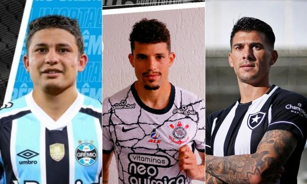 Os novos refor&ccedil;os deGr&ecirc;mio, Corinthians e Botafogo.(Imagem:Reprodu&ccedil;&atilde;o)