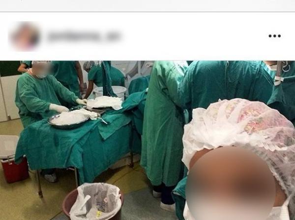 Enfermeira posta selfie durante cirurgia e é suspensa de hospital no PI