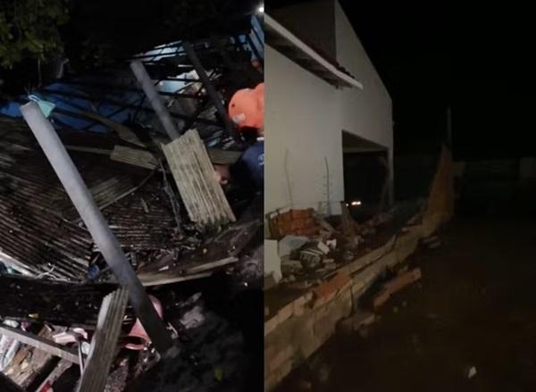 Chuva forte e ventania derrubam muro e telhado em Beneditinos, no Piauí; climatologista explica