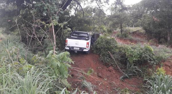 Caminhonete envolvida no acidente(Imagem:Divulga&ccedil;&atilde;o/Pol&iacute;cia Militar)
