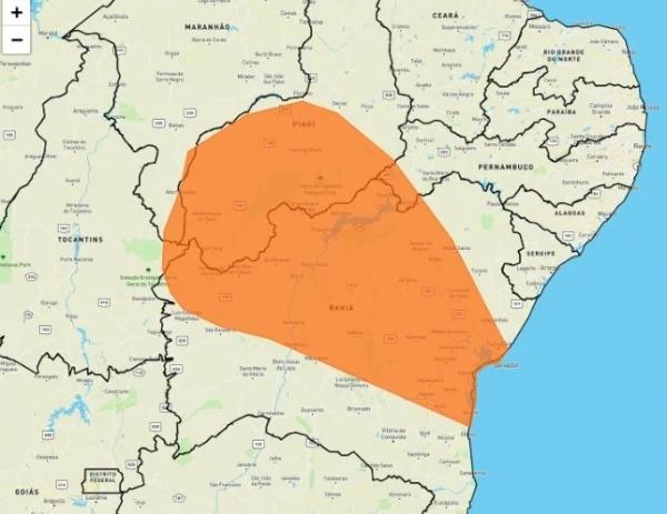 Com aviso laranja, Inmet alerta para chuvas fortes em 84 cidades piauienses