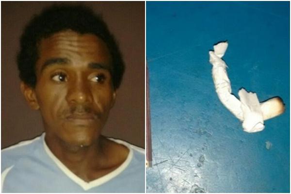 Homem &eacute; flagrado consumindo drogas dentro de escola em Floriano.(Imagem:Divulga&ccedil;&atilde;o/PM)