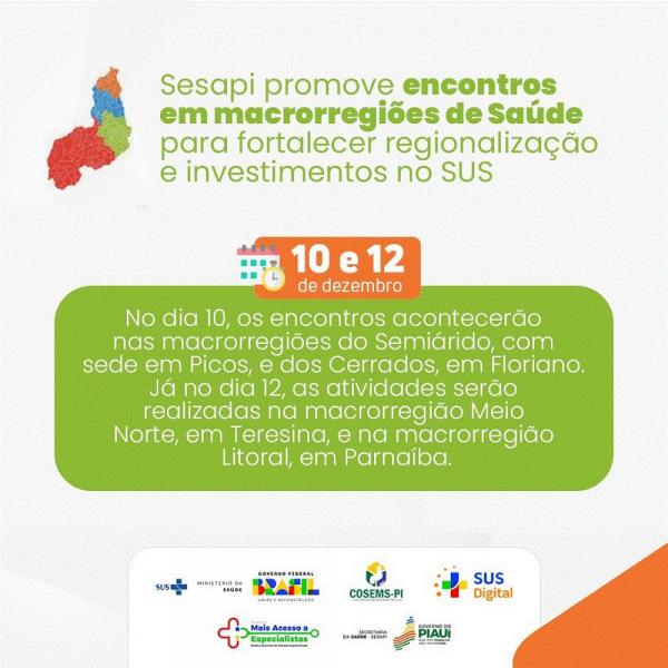 Floriano sediará Encontro Macrorregional de Saúde com foco na regionalização e inovação no SUS