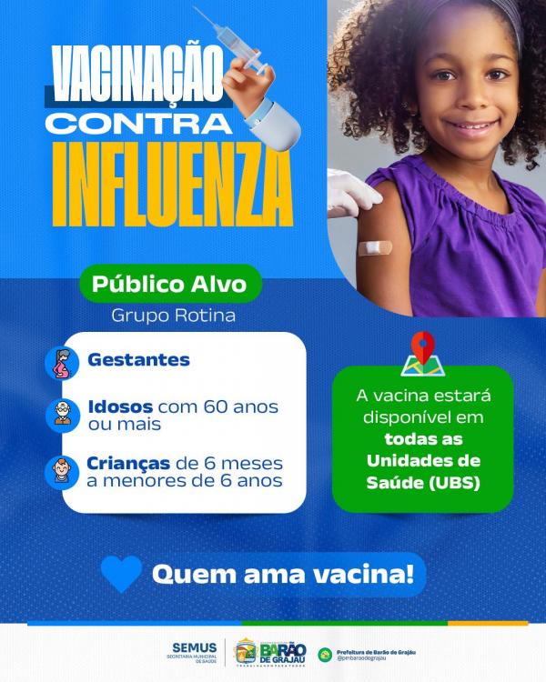 Campanha de Vacinação contra a Influenza é iniciada em Barão de Grajaú