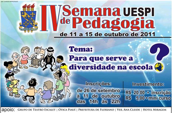 IV Semana de Pedagogia(Imagem:Divulga&ccedil;&atilde;o)