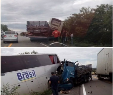 Motorista de caminhão morre ao colidir em ônibus parado na BR-135