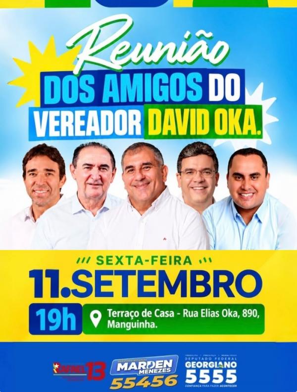 Vereador David Oka convida amigos e lideranças para reunião política em Floriano nesta sexta-feira