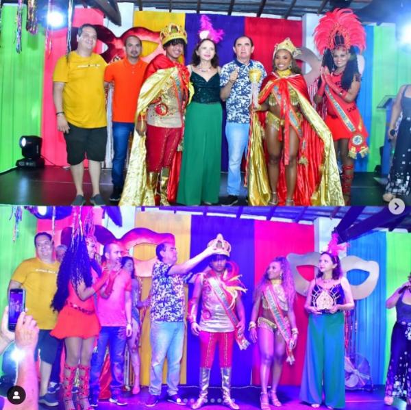 Rei e Rainha do Carnaval 2024 de Floriano s&atilde;o eleitos em noite de brilho e samba no p&eacute;.(Imagem:Reprodu&ccedil;&atilde;o/Instagram)