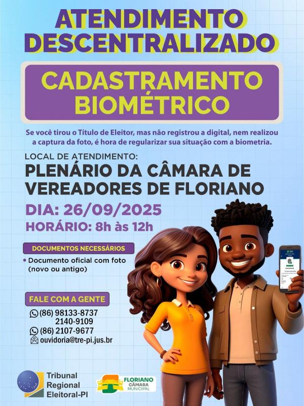 TRE-PI realiza atendimento descentralizado de biometria em Floriano.(Imagem:Divulga&ccedil;&atilde;o)