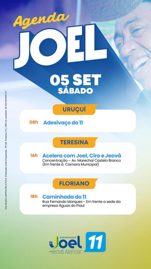 AGENDA - JOEL RODRIGUES - 05/09(Imagem:Ascom)