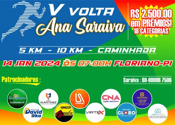 Inscrições abertas para a V Volta Ana Saraiva em Floriano