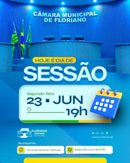 Câmara Municipal de Floriano realiza sessão nesta segunda-feira (23)