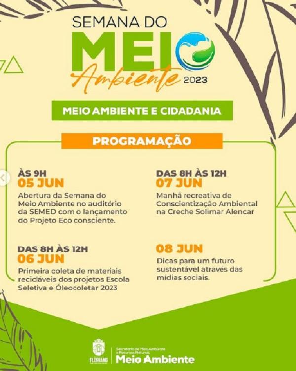 Prefeitura de Floriano promove a Semana do Meio Ambiente 2023(Imagem:Divulga&ccedil;&atilde;o)