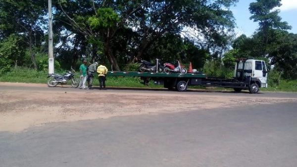 Motocicletas s&atilde;o apreendidas durante Cerco Operacional da Forca T&aacute;tica.(Imagem:Forca T&aacute;tica)