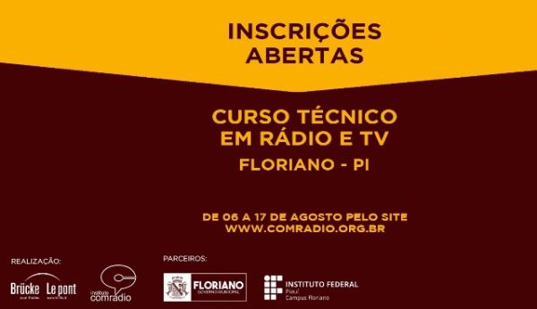 Instituto Comradio abre inscrições para nova turma do Curso Técnico de Rádio e TV em Floriano