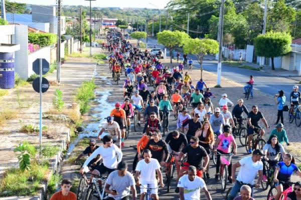  128 anos: Tradicional Passeio Cicl&iacute;stico de anivers&aacute;rio d&aacute; show de participa&ccedil;&atilde;o em Floriano(Imagem:Secom)