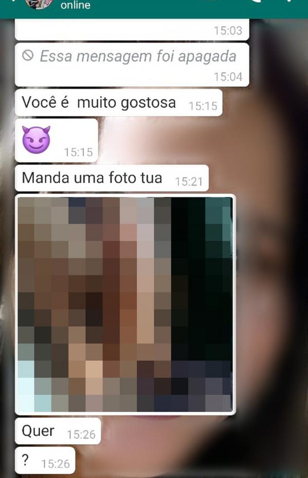 Motorista enviou foto do &oacute;rg&atilde;o genital para passageira, pelo WhatsApp, e mandou mensagens ofensivas.(Imagem:Reprodu&ccedil;&atilde;o)