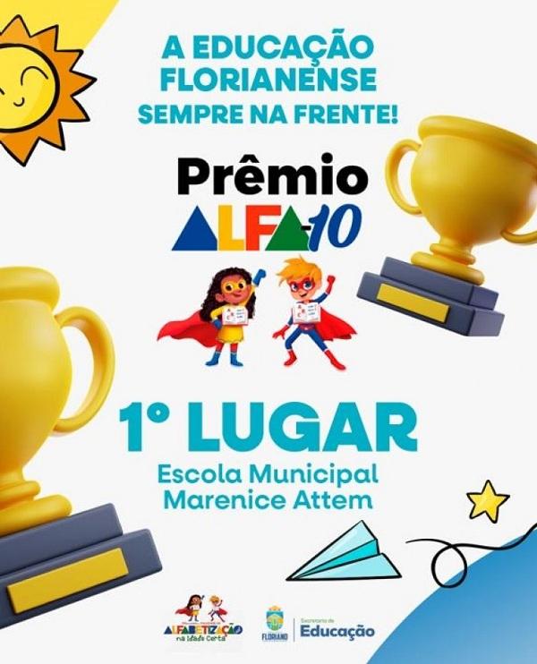 Floriano é premiada por meio do prêmio Alfa-10