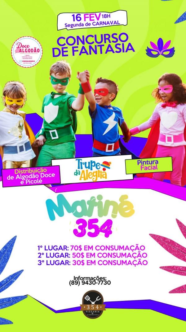 354 Pizzaria e Hamburgueria promove matinê carnavalesca especial em Floriano(Imagem:Divulgação)