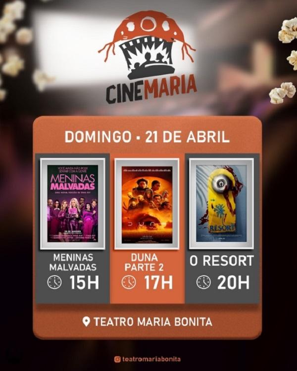  Domingo de cinema imperd&iacute;vel no Teatro Maria Bonita em Floriano.(Imagem:Reprodu&ccedil;&atilde;o/Instagram)