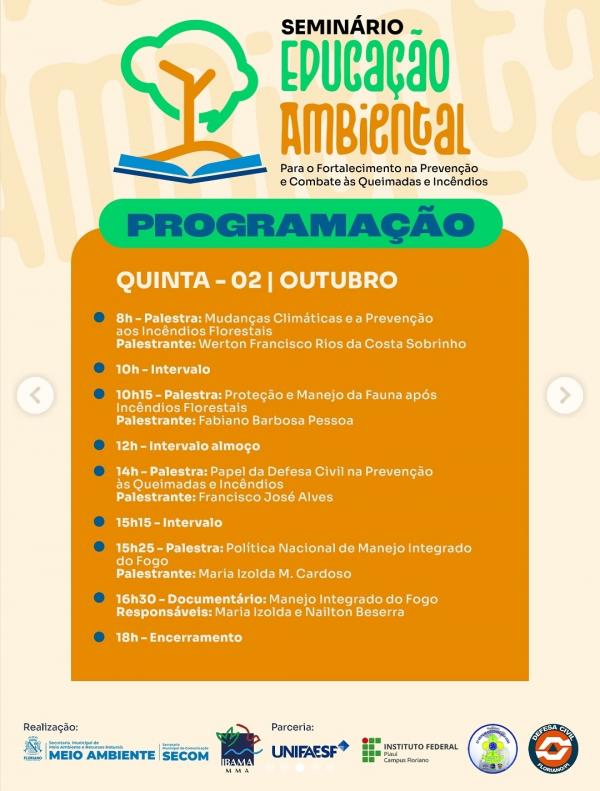 Floriano sediar&aacute; Semin&aacute;rio de Educa&ccedil;&atilde;o Ambiental para preven&ccedil;&atilde;o e combate &agrave;s queimadas(Imagem:Reprodu&ccedil;&atilde;o/Instagram)