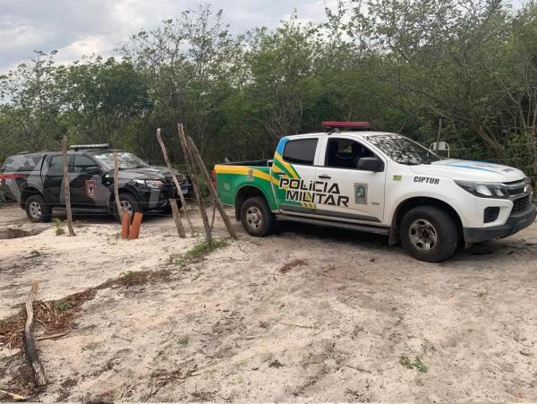 Viaturas da Pol&iacute;cia Militar em Barra Grande, litoral do estado.(Imagem:Divulga&ccedil;&atilde;o/PMPI)