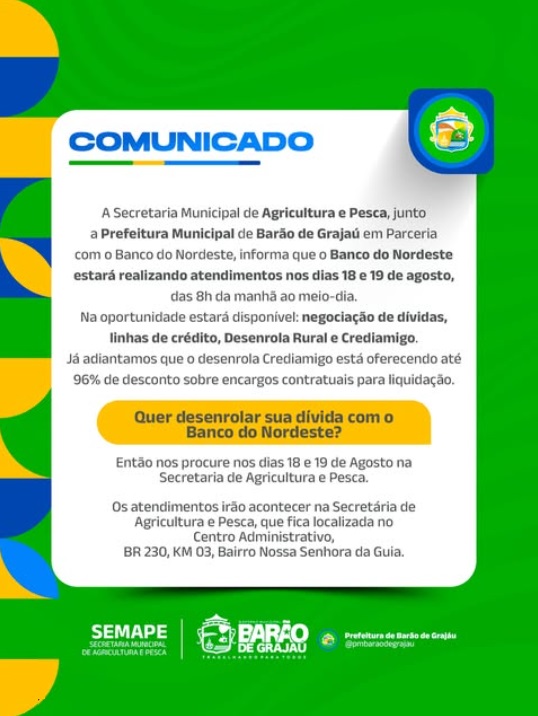 Banco do Nordeste realiza atendimentos em Barão de Grajaú