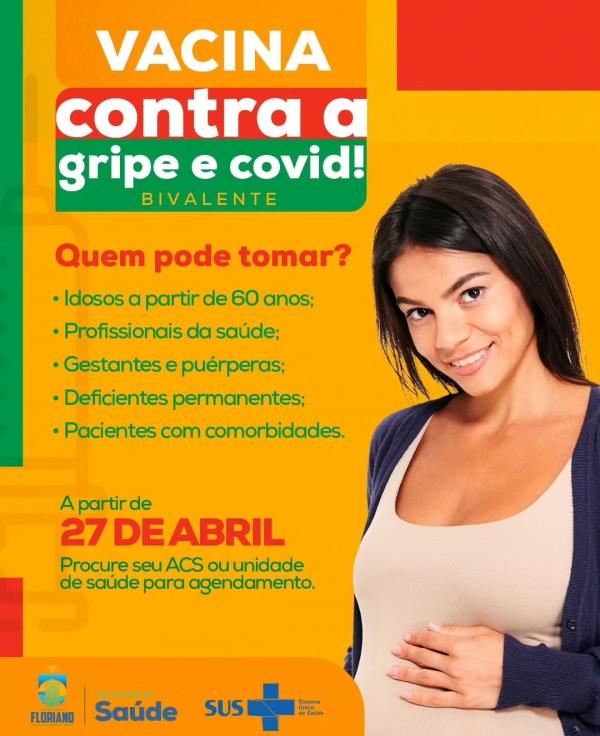 Floriano abre novos grupos para vacinação bivalente contra gripe e COVID para públicos prioritários