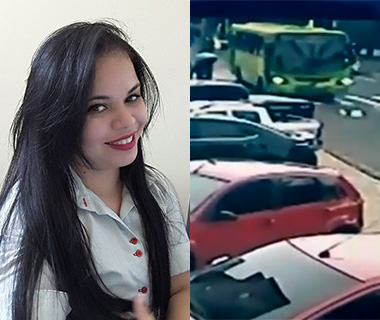 Vídeo mostra momento do atropelamento da recepcionista na Av. Frei Serafim