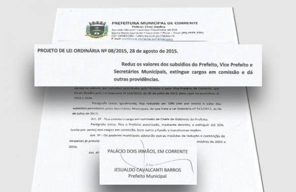 Prefeito do PI sanciona lei que reduz seu salário, do vice e secretários