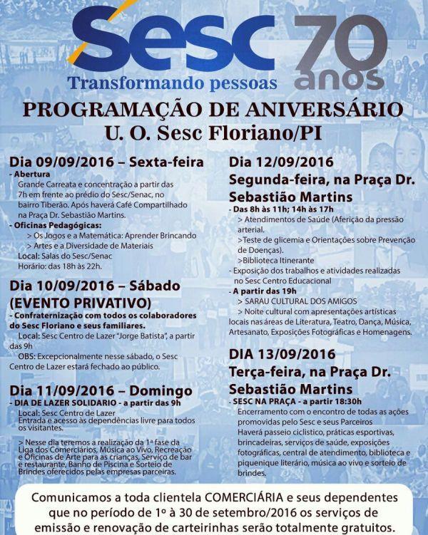 Programa&ccedil;&atilde;o de Anivers&aacute;rio(Imagem:Divulga&ccedil;&atilde;o)