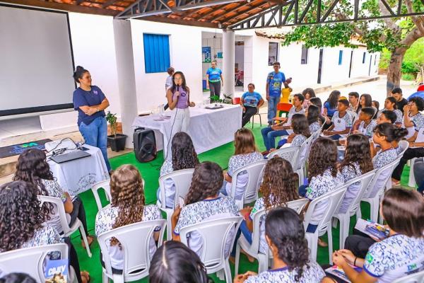 Cojuv realiza palestra em escolas de Domingos Mour&atilde;o.(Imagem:Geirlys Silva)