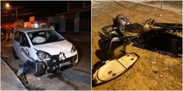 Colisão violenta entre carro e moto deixa uma pessoa morta em Parnaíba