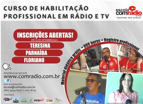 Abrem inscrições para o Curso de Habilitação Profissional em Rádio e TV 105 vagas
