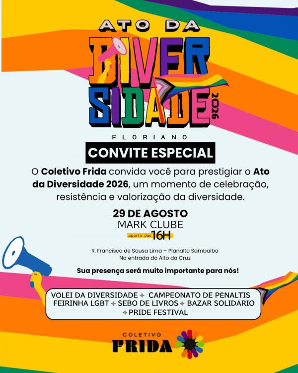 Ato da Diversidade 2026 acontece neste sábado em Floriano com esporte, cultura e Pride Festival