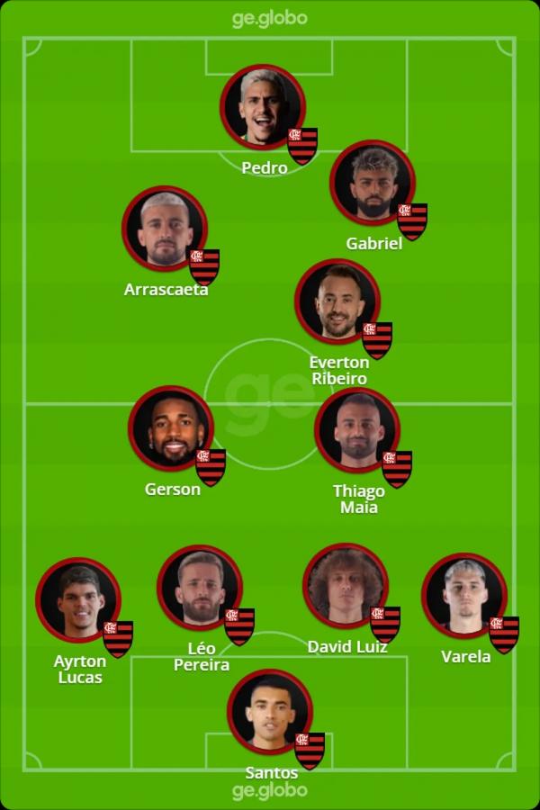  Esse &eacute; o Flamengo que encara o Palmeiras neste s&aacute;bado na Supercopa.(Imagem:ge )