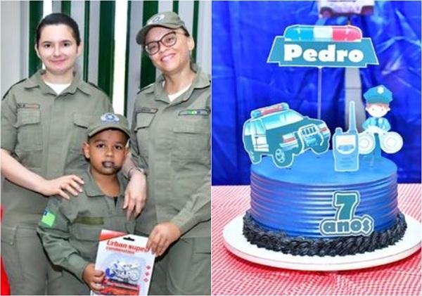 De acordo Pedro, o tema de seu anivers&aacute;rio foi ?carro de pol&iacute;cia?. (Imagem: Reprodu&ccedil;&atilde;o/Instagram)