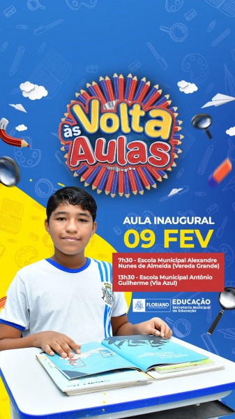 Aulas inaugurais nesta quinta-feira marcarão o início do ano letivo na rede municipal de ensino