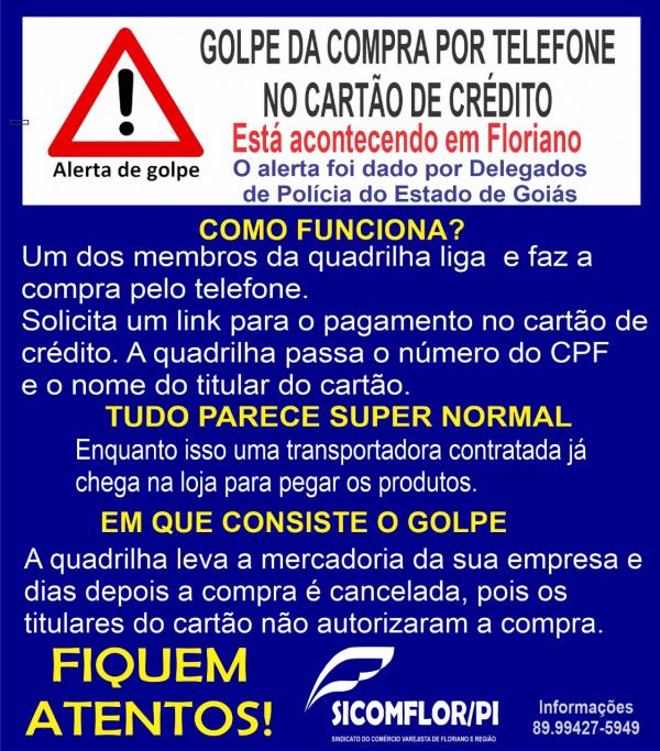 SICOMFLOR alerta comerciantes locais sobre golpe