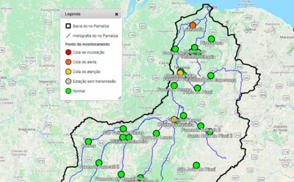 Mapa divulgado pela CPRM.(Imagem:Reprodu&ccedil;&atilde;o/CPRM)