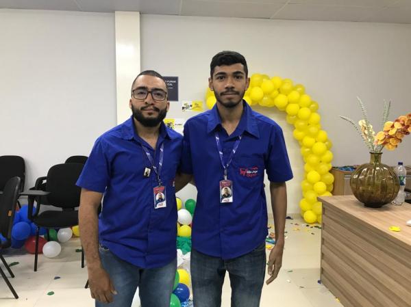 Lucas de Ara&uacute;jo e Paulo Enzo, assessores de marketing do S&atilde;o Jorge Super.(Imagem:FlorianoNews)
