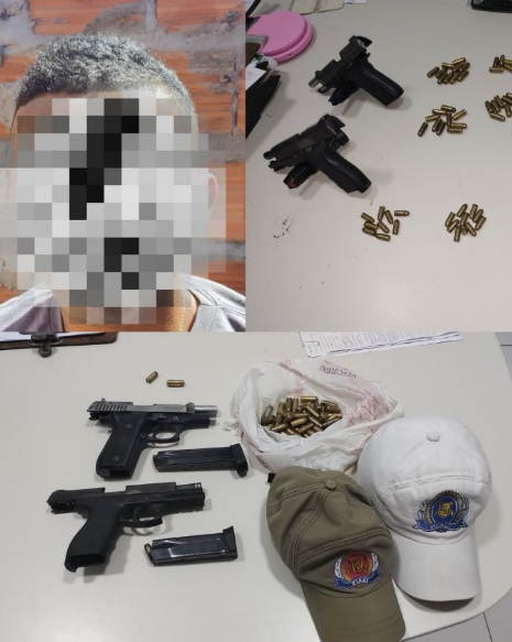 Polícia Militar cumpre mandado de prisão e apreende armas no bairro Princesinha, em Floriano