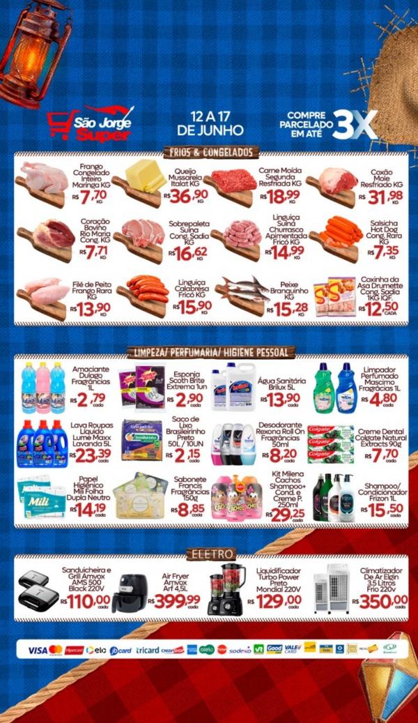 Ofertas de S&atilde;o Jo&atilde;o no S&atilde;o Jorge Super em Floriano: Descontos exclusivos de 12 a 17 de junho(Imagem:Reprodu&ccedil;&atilde;o/Instagram)
