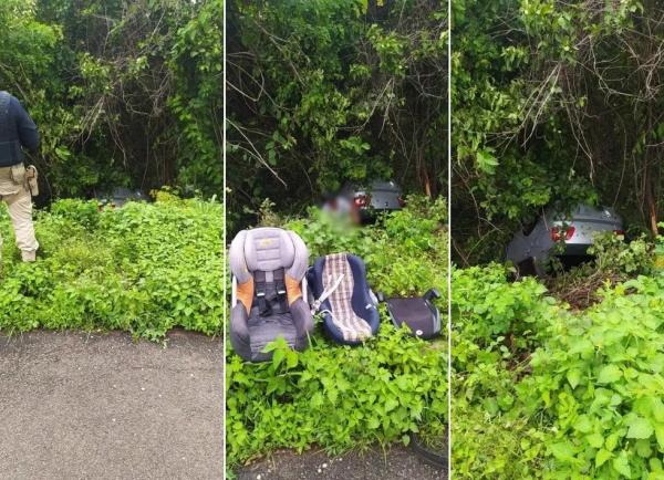 "Cadeirinhas" salvam três crianças em capotamento na BR-343 em Francisco Ayres, no Piauí