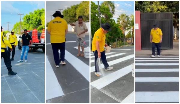 Equipe da Sutran de Floriano intensifica a&ccedil;&otilde;es para melhorar a mobilidade urbana.(Imagem:Reprodu&ccedil;&atilde;o/Instagram)