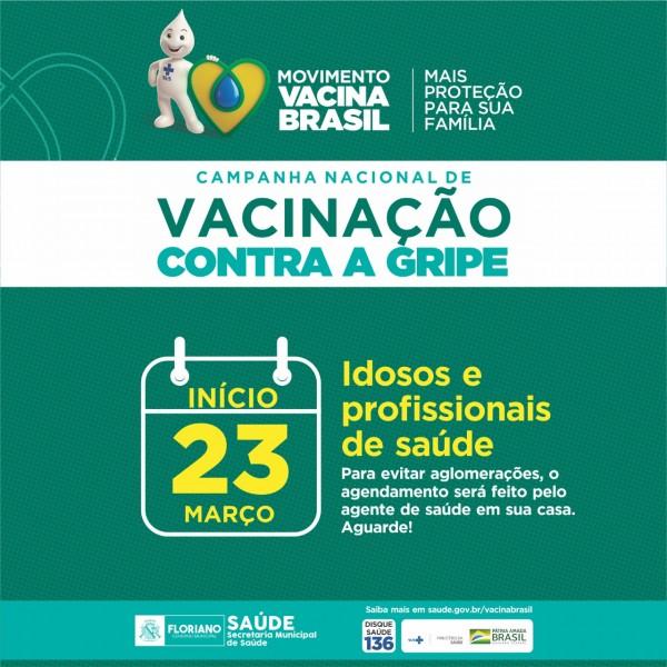 Vacinação contra Gripe em Floriano terá organização especial para evitar aglomerações